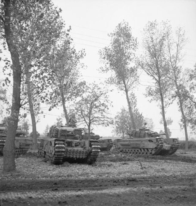 Churchill Tanks Assembling for the Advance