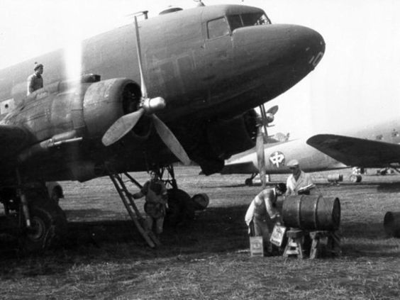 Fueling a CNAC C-47