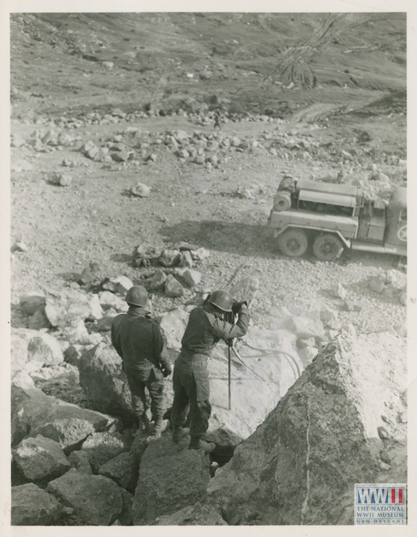 drilling rock in preparation for blasting