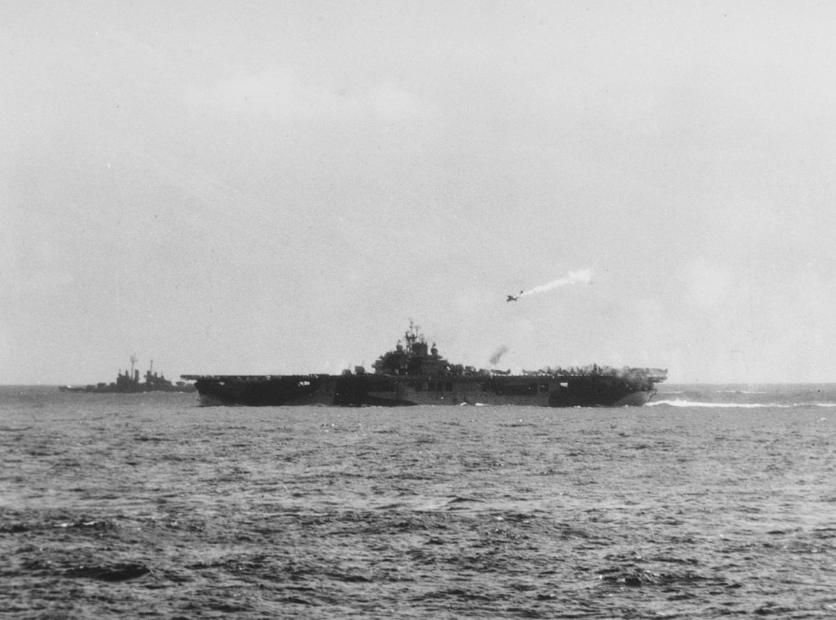 US Carrier Hit by <i>Kamikaze</i>