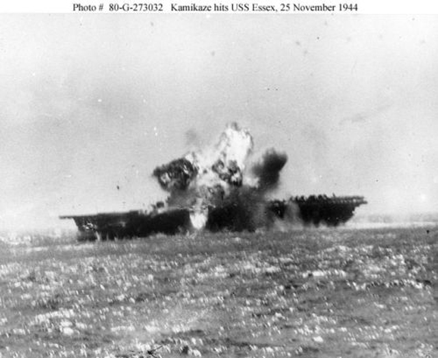 <i>USS Essex</i> Hit by Kamikaze