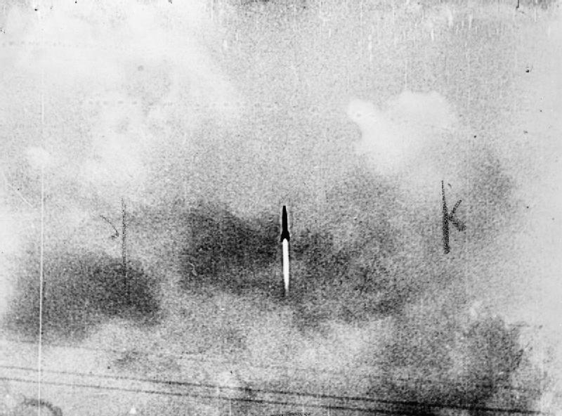 photograph of a V2 rocket