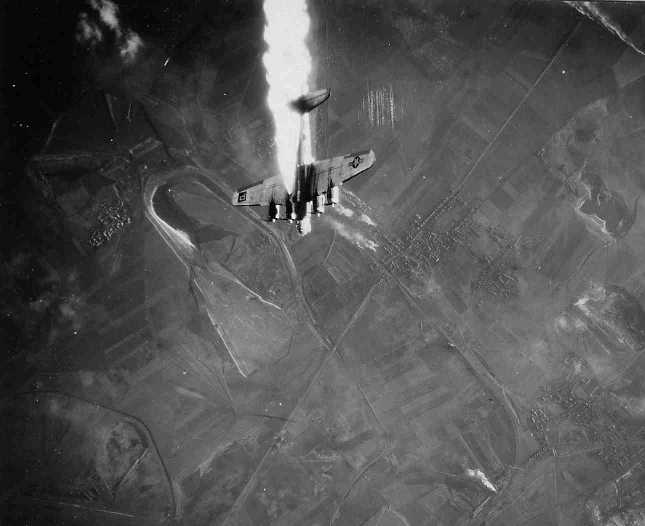 B-17 Hit by Anti-aircraft Fire