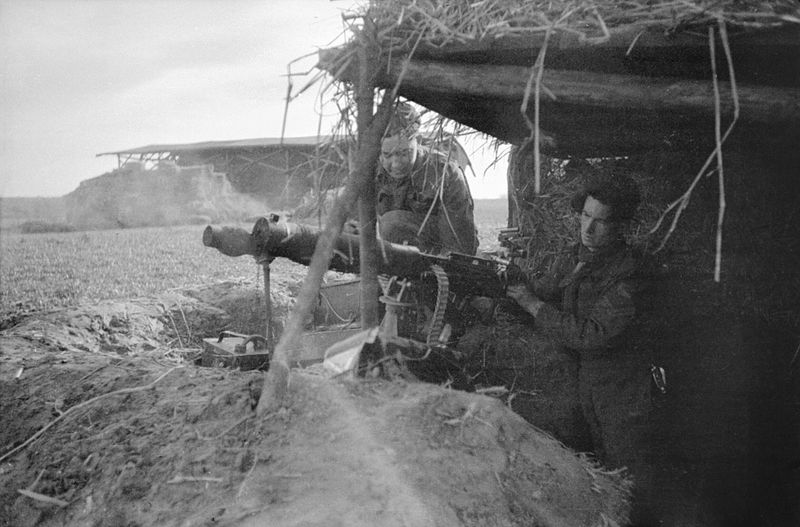 A Vickers Machine-gun in Action