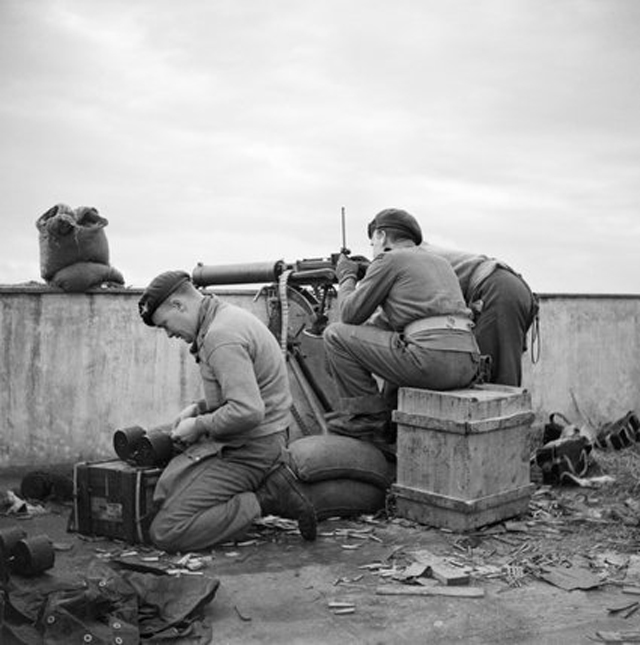 Firing a Vickers Machine-gun