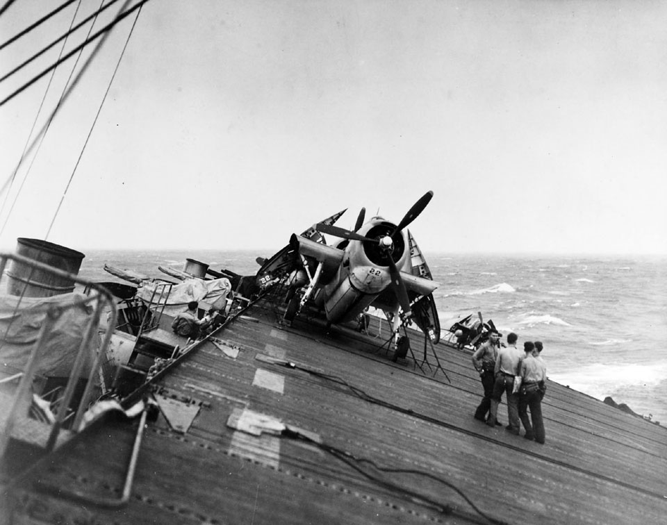 On Deck of a Carrier during a Typhoon