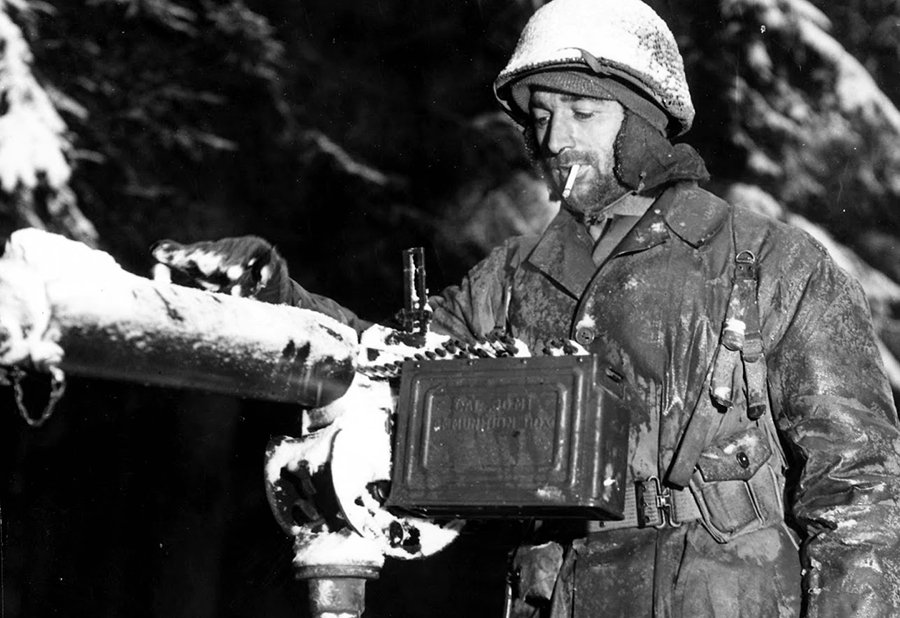 Clearing Snow from Machine Gun