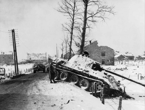 American Soldier Examines Tank