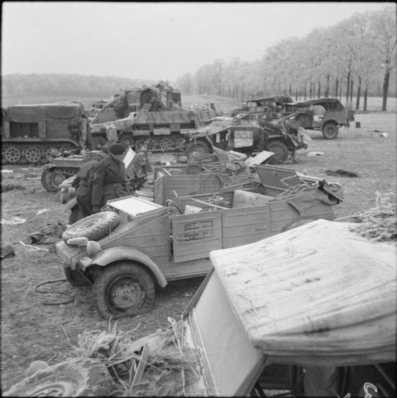 British Soldiers Inspecting German Equipment