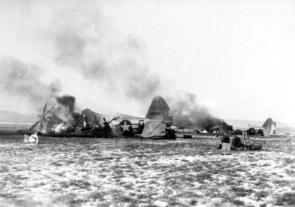 Destroyed P-47 fighters