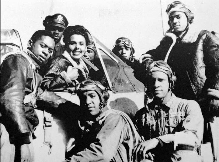 Lena Horne with Tuskegee Airmen