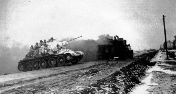 T-34 Tank with Support Troops