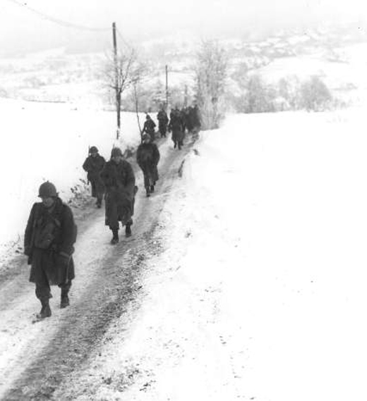 US Troops Hiking in the Snow