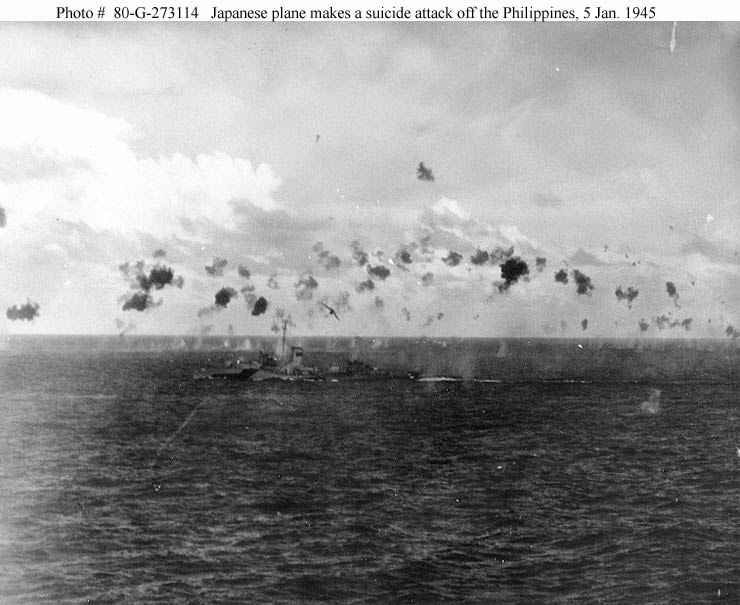 Japanese Suicide Attack on US Destroyer