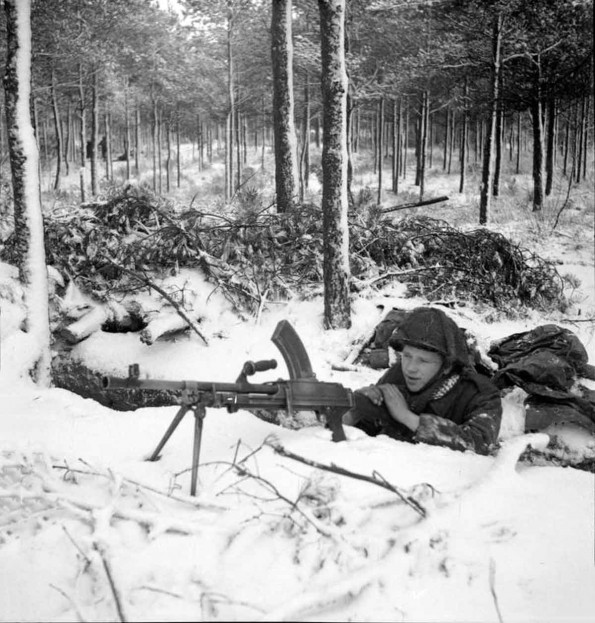 Bren gunner in the snow