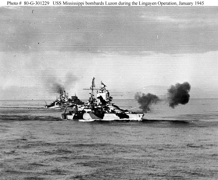 USS <i>Mississippi</i> Bombarding Luzon