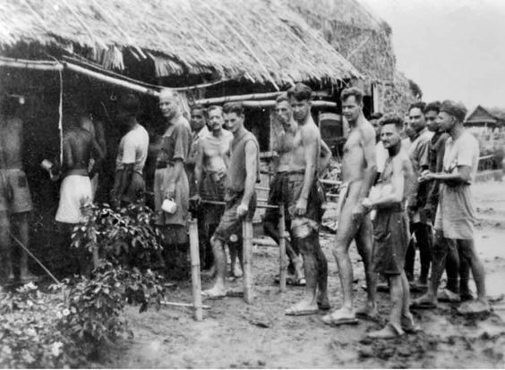 POWs Line Up for a Meal