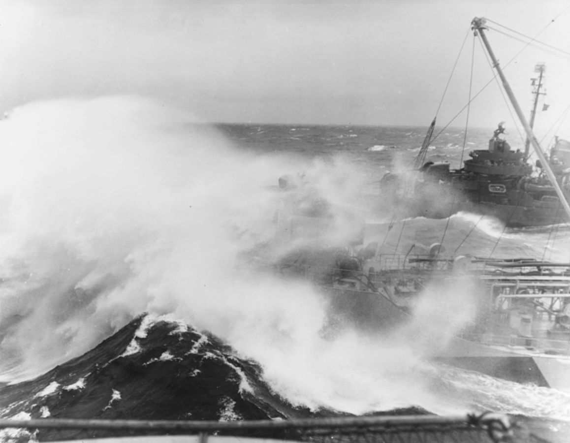 Refueling During Storm at Sea