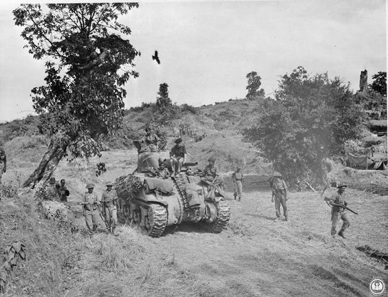 Sherman Tank Getting Into Position