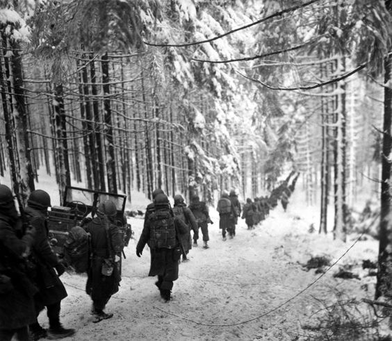 Soldiers on a Snow-covered Road