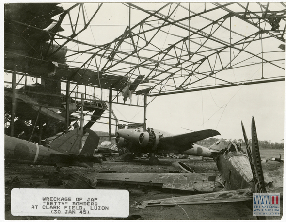 Wreckage of Japanese 'Betty' Bombers