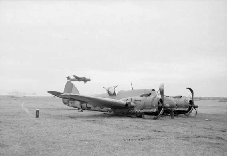 Damaged Beaufighter Belly Lands