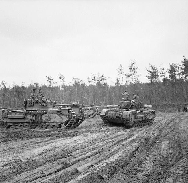 Churchill Tanks in Reichswald Battle