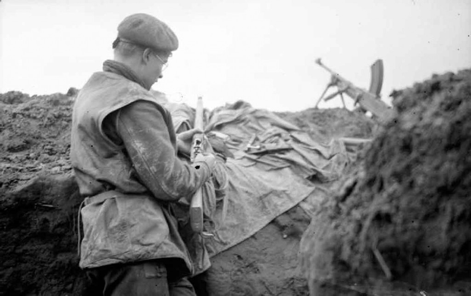 Canadian Soldier in a Trench