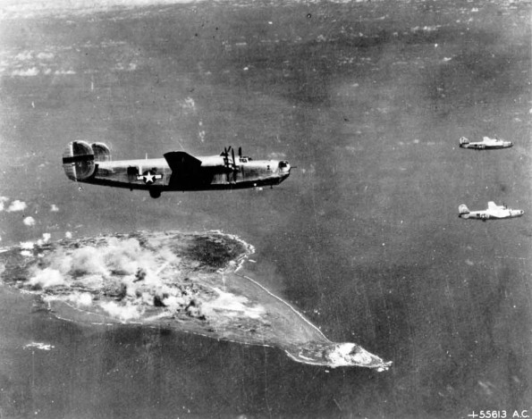 B-24s Attack Iwo Jima