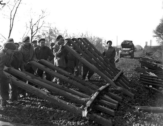 Canadian Engineers Clearing Railway Roadbed