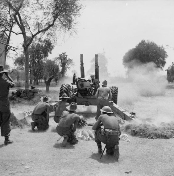 A 5.5-in Gun in Action near Mandalay