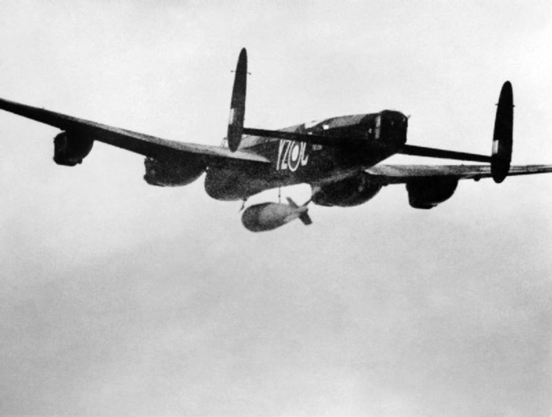 A Lancaster Dropping a Grand Slam Bomb