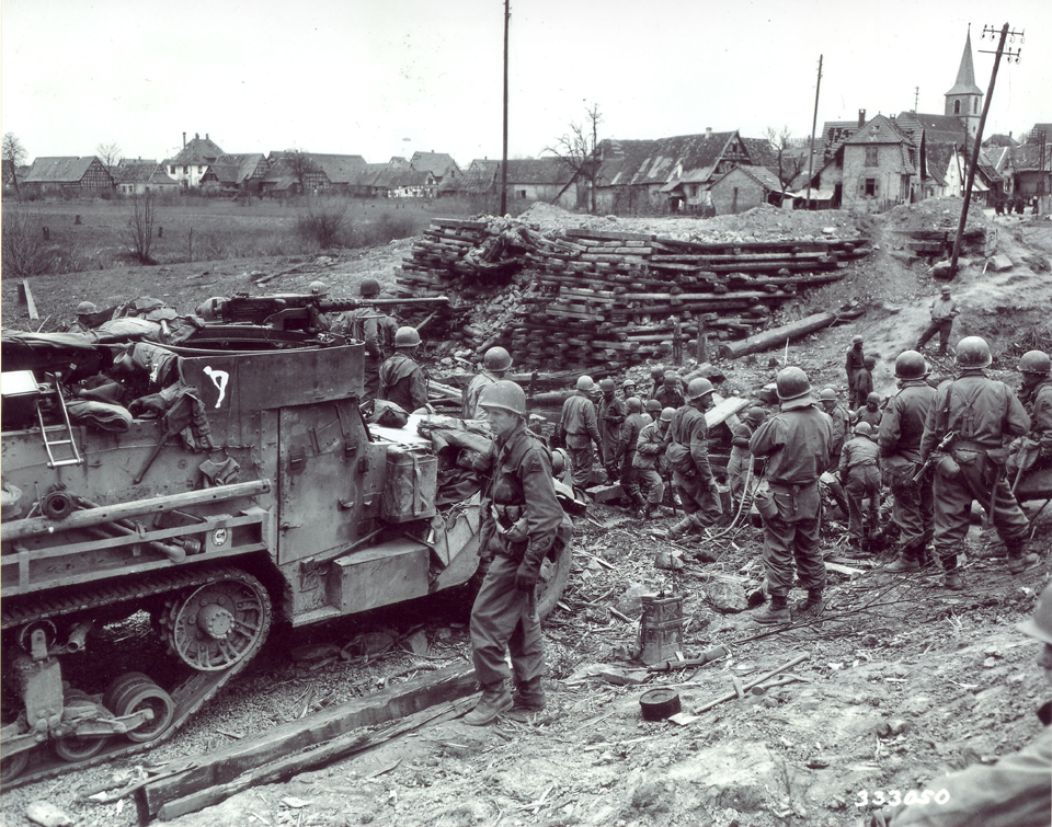 14th Armored Division Building a Bridge