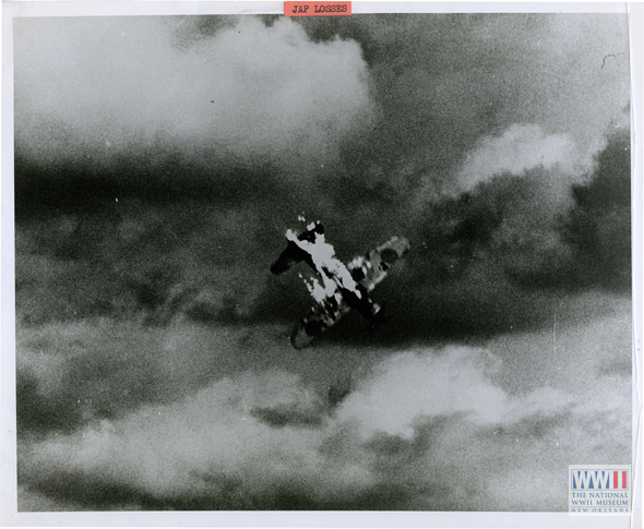 Japanese Dive Bomber Shot Down