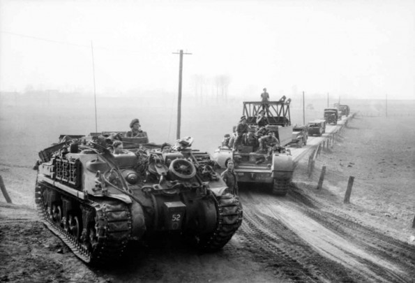 Specialized Armor Moving Up to Cross the Rhine