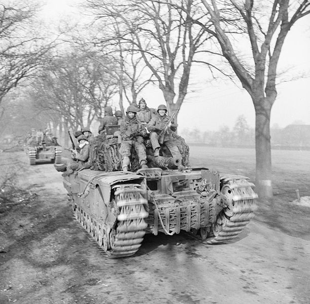 Churchill Tanks Carrying Paratroopers