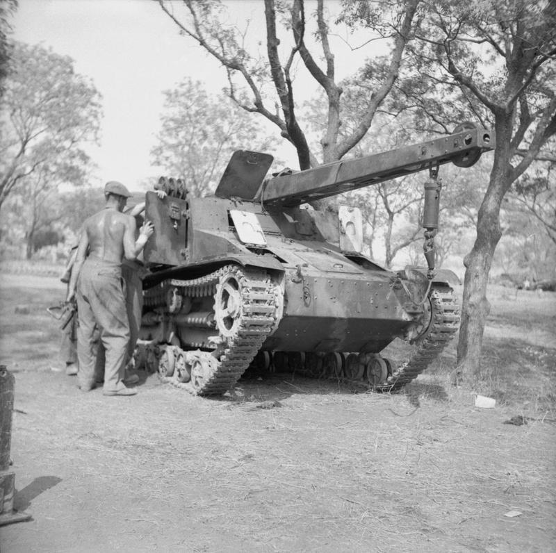 Inspecting a Japanese Armored Recovery Vehicle