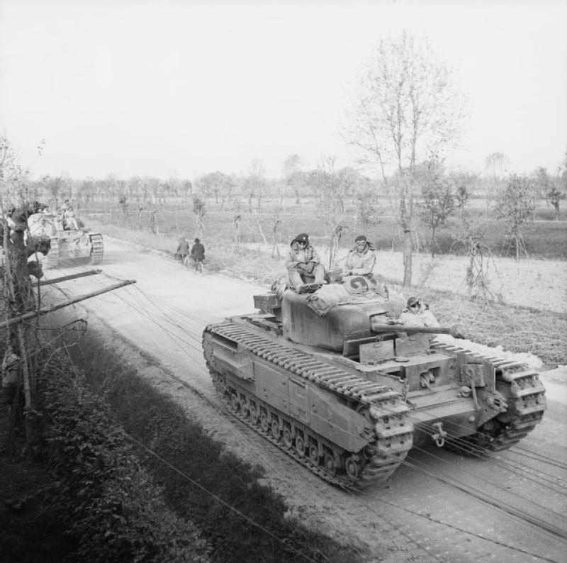 Churchill Tanks on the Faenza-Russi Road