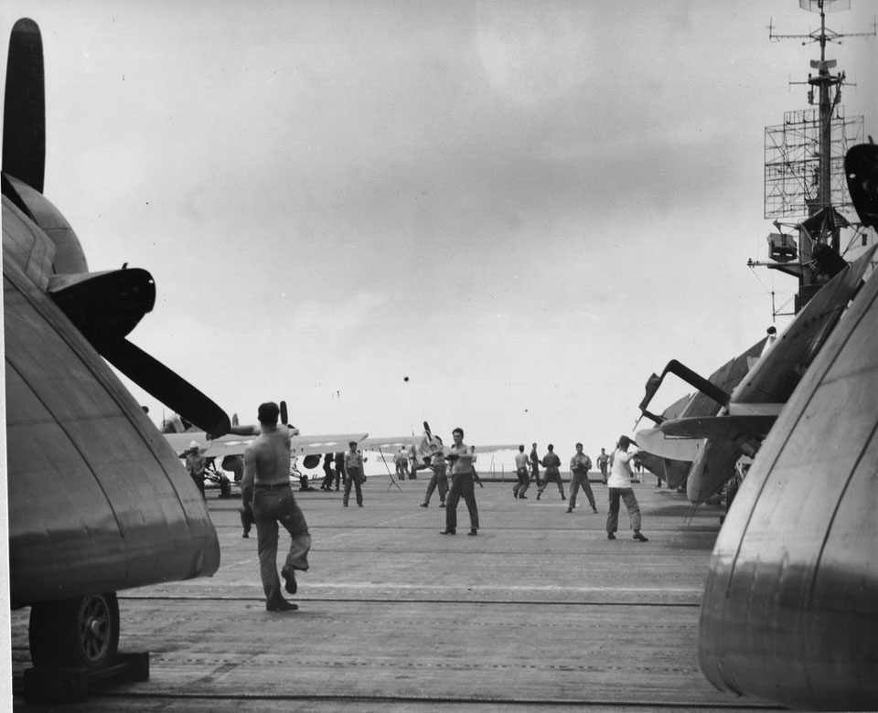 Playing Baseball on a Carrier