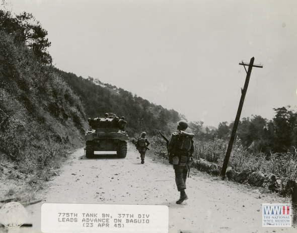 tank battalion leads an advance on Baguio