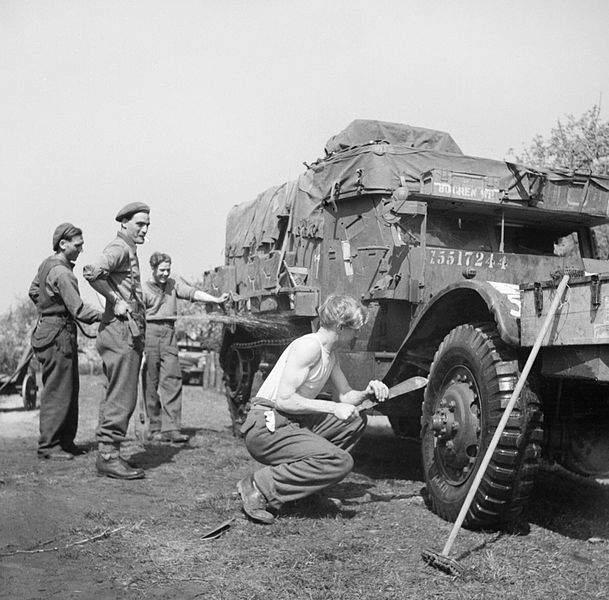 Helping To Clean a Half-track