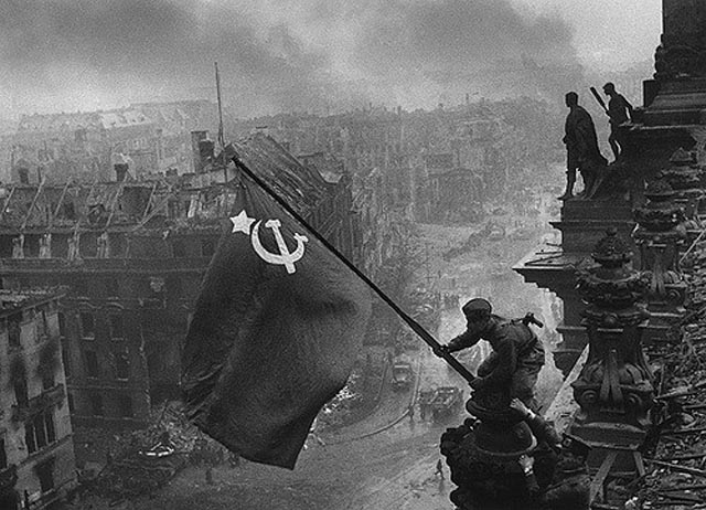 Raising the Soviet Union Flag over the Reichstag