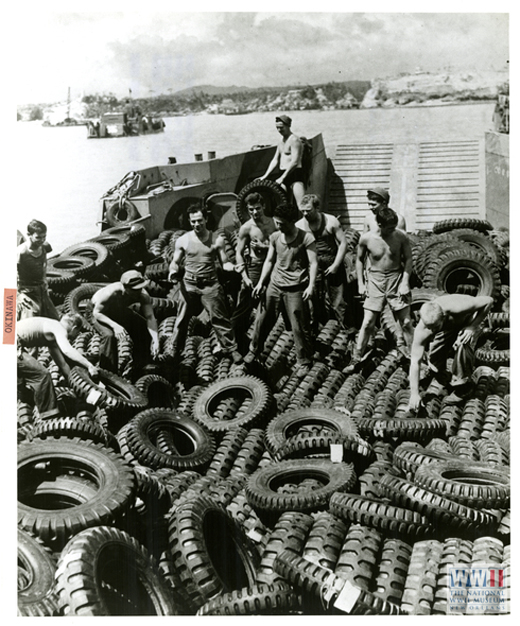 An LCT Loaded with Tires