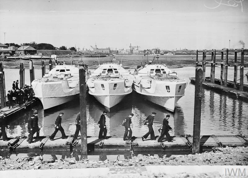 Surrendered E-Boats Arrive at Portsmouth