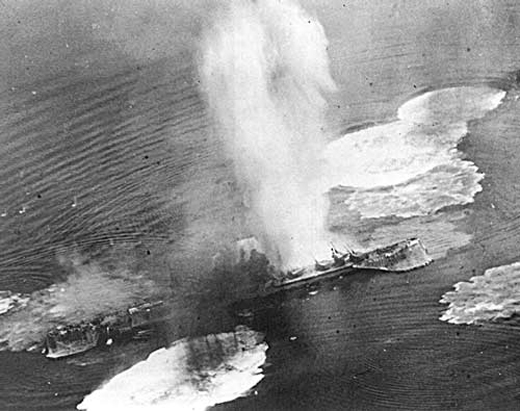 Japanese Cruiser Under Attack