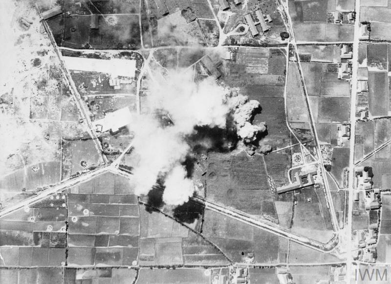 British Navy Planes Blast Japanese Airfield