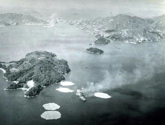 Japanese Battleship Under Attack