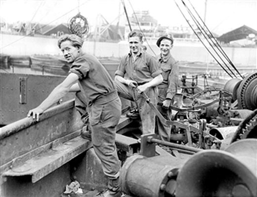 Troops Unloading Ships at Surrey Docks