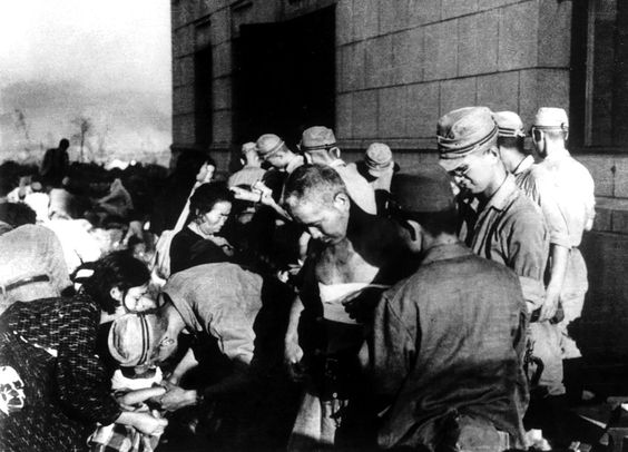 Japanese Military Doctors Tending to Survivors