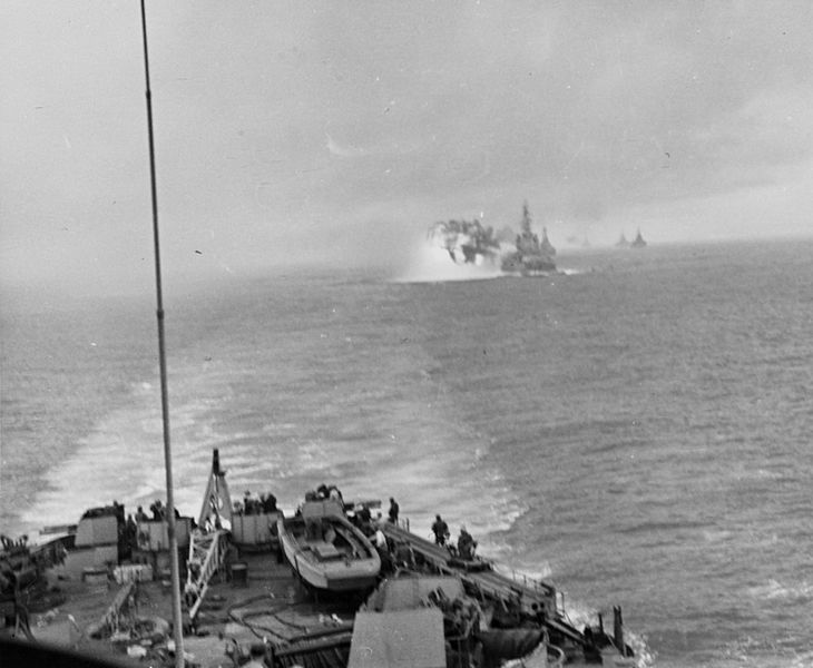 last battleship bombardment of World War II